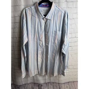 Tommy‎ Bahama Striped Button Up Long Sleeve Dress Shirt Collared